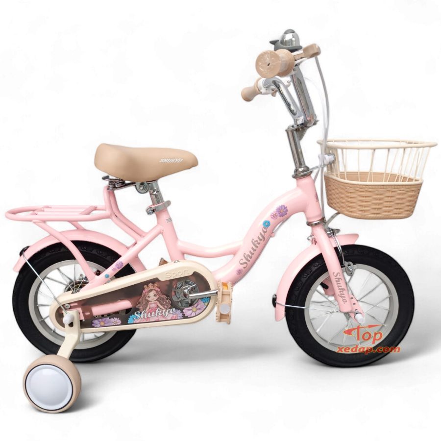 xe đạp trẻ em shukyo s3 hồng 12 inch