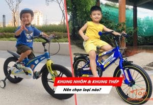 so sánh xe đạp trẻ em khung nhôm và khung thép