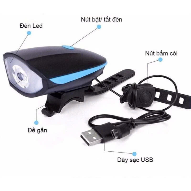Đèn Xe Đạp Sạc USB Có Còi 2 Trong 1 | Siêu Sáng, Chống Nước z8095606288845 2c9a6d423c74b3bf9d94da8e90fdf322