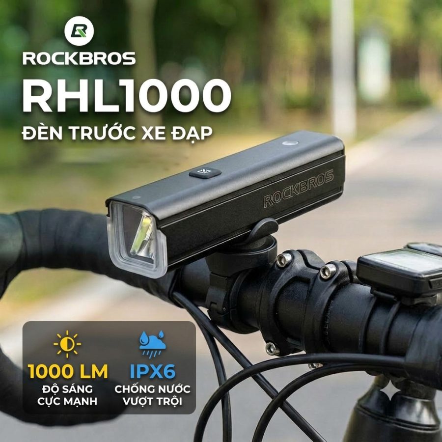đèn pha xe đạp rockbros rhl1000 chống nước siêu sáng