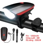 Đèn Xe Đạp Sạc USB Có Còi 2 Trong 1 | Độ Sáng 250LM